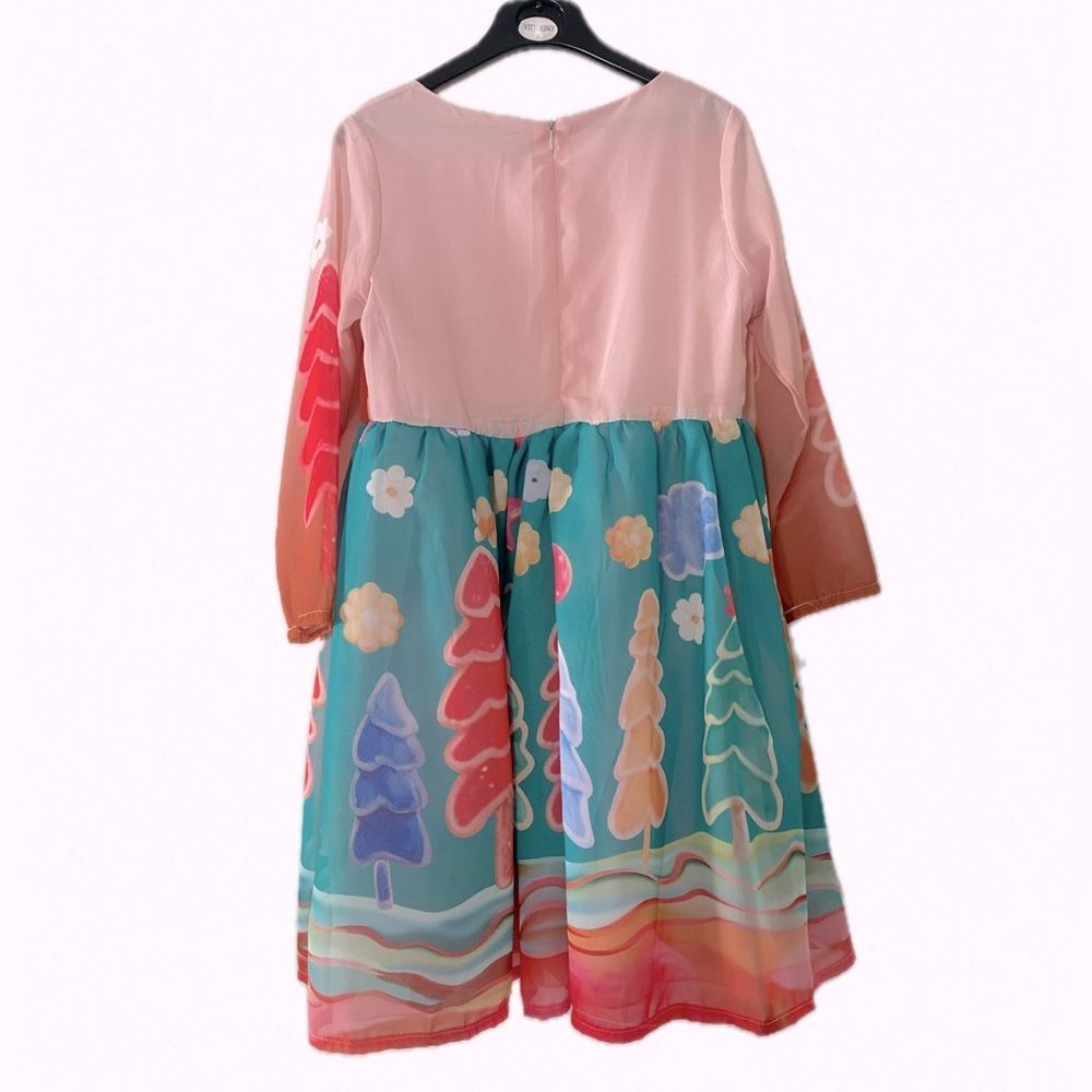 Girl Gingerbread Twirl Dress 6 8 Scandi Christmas Candycore Artistic Novelty CCM - Picture 3 of 6